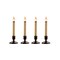 CC Christmas Decor Single Light Window Candles - 9" - Beige and Brown - Set of 4